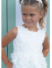 Ivory Sleeveless Lace Tulle Flower Girl Dress